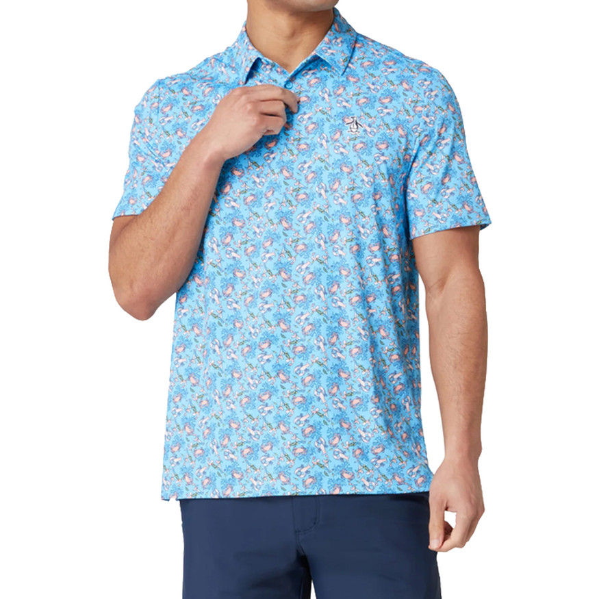 Original Penguin Men's All-Over Pete'n The Ocean Caddy Golf Polo