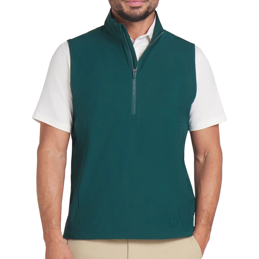 PUMA Golf Men's Ripguard 1/4-Zip Vest – Lightweight Stretch, Water