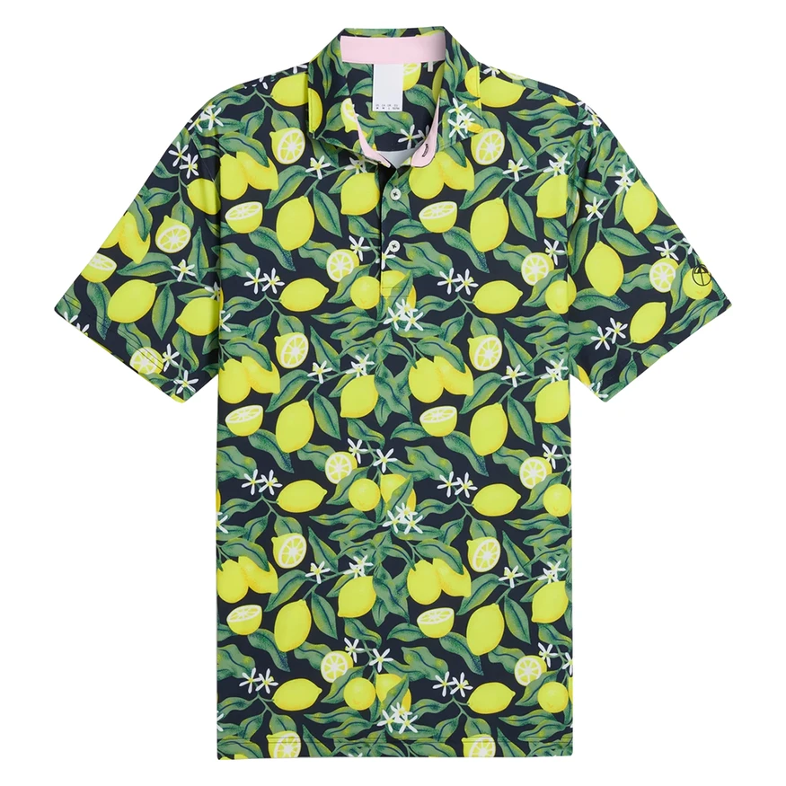 PUMA Golf Men’s Arnold Palmer “Lemon Branch” Polo Shirt – Performance Stretch, Moisture-Wicking, Classic Fit Golf Polo