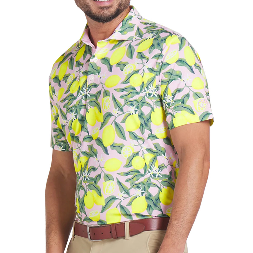 PUMA Golf Men’s Arnold Palmer “Lemon Branch” Polo Shirt – Performance Stretch, Moisture-Wicking, Classic Fit Golf Polo