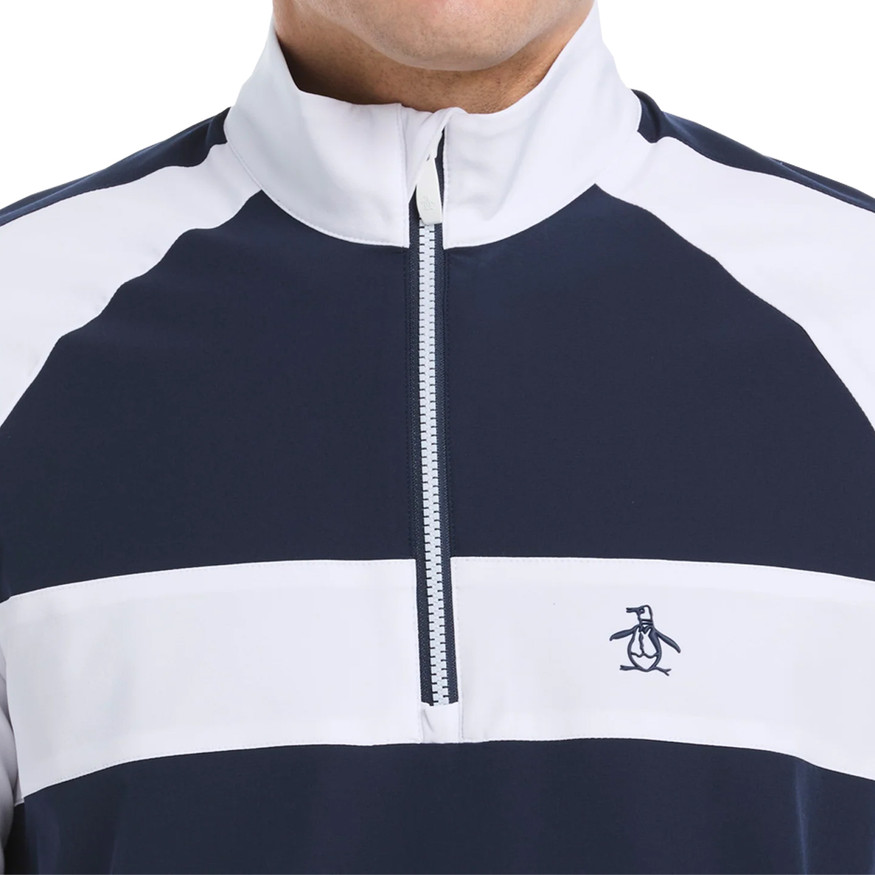 Original Penguin Men's Quarter Zip Color Block Golf Jacket - Golf