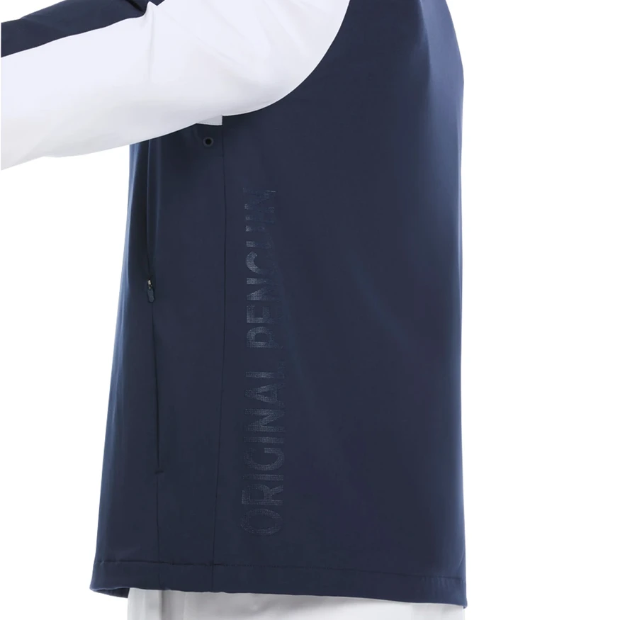 Original Penguin Men's Quarter Zip Color Block Golf Jacket - Golf Windshirt