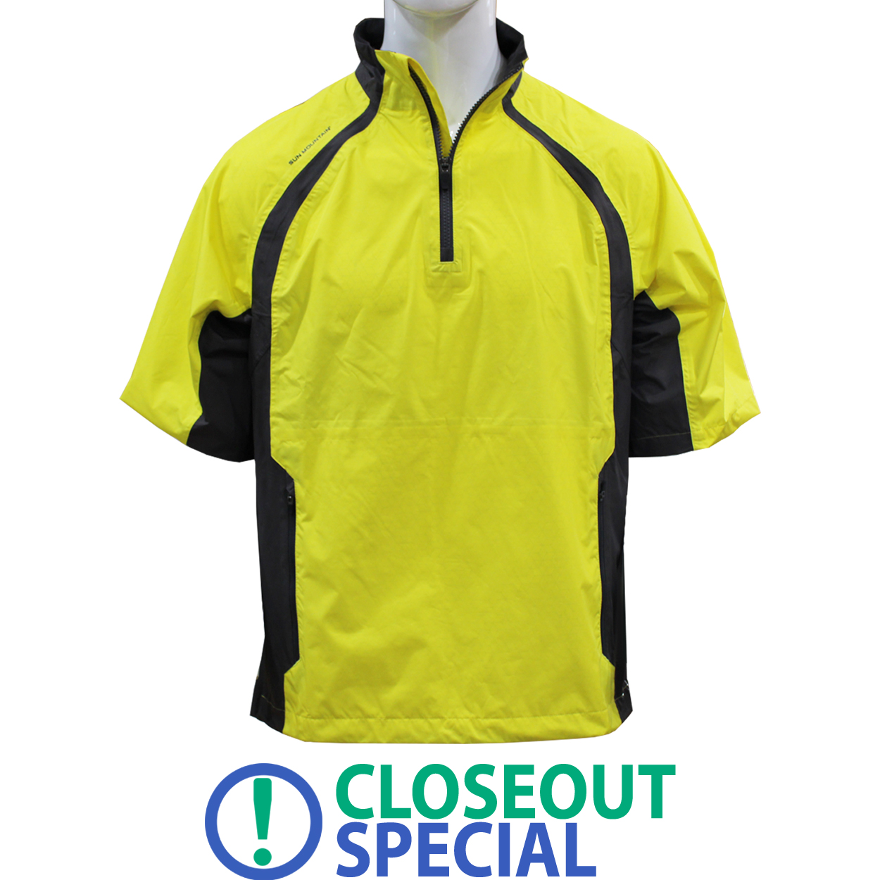 Sun Mountain Men's 1/4-Zip Shortsleeve Windshirt - GolfEtail.com