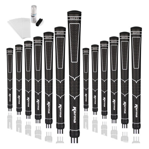Karma Softy Jumbo Golf Club Grip Kit (13 Grips, Solvent & Double