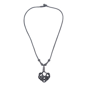 925 Sterling Silver with Oxidised Silver Woven by Hand