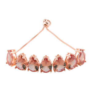 925 Sterling Silver with Rose Gold Overlay / Teardrop Cut Faceted Zultanite