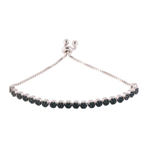 925 Sterling Silver with White Gold Overlay / Black Tourmaline