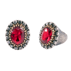 925 Sterling Silver / Faceted Garnet / Zircon