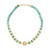 925 Sterling Silver with Yellow Gold Overlay / Faceted Jade