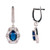 925 Sterling Silver with White Gold Overlay / Sapphire / Zircon