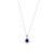 925 Sterling Silver with White Gold Overlay / Teardrop Cut Sapphire / Zircon