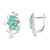 925 Sterling Silver with White Gold Overlay / Faceted Emerald