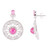 925 Sterling Silver with White Gold Overlay / Pink Ruby / Zircon