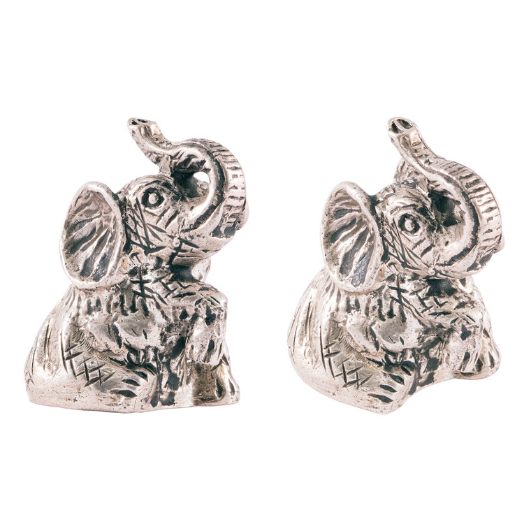 Small Handmade 925 Sterling Silver Elephant Statue