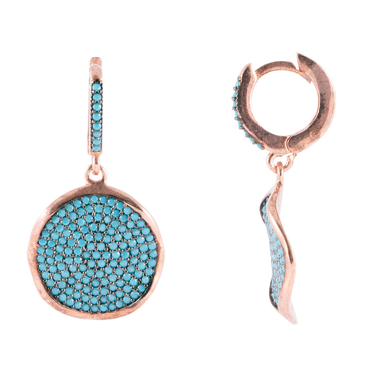 925 Sterling Silver with Rose Gold Overlay / Turquoise