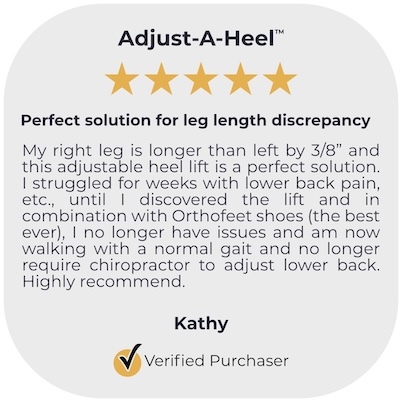 leg length discrepancy, adjustable heel lift, 5 stars, Review