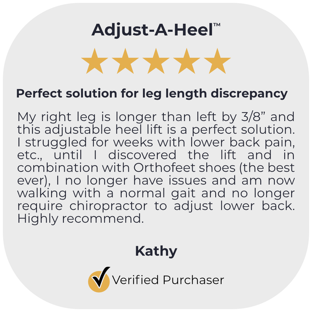 leg length discrepancy, adjustable heel lift, 5 stars, Review
