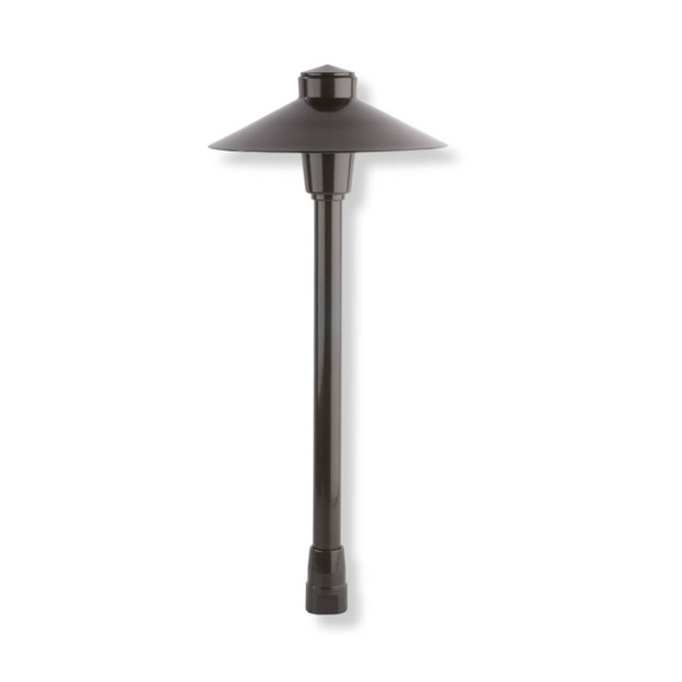 Elite Series Brass Path Light With Bronze Powder Coat Finish 7" Diameter Hood