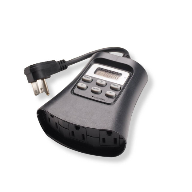 Triple Plug Digital Timer with Photocell, Outdoor Rated Triple Plug Digital Timer with Photocell, Outdoor Rated