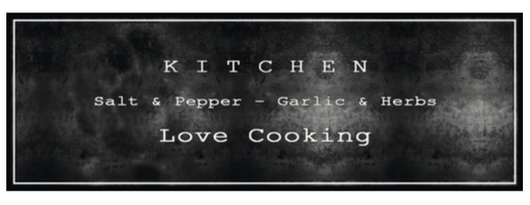 Traversă de bucătărie CW Love Cooking Black, 50 x 150 cm
