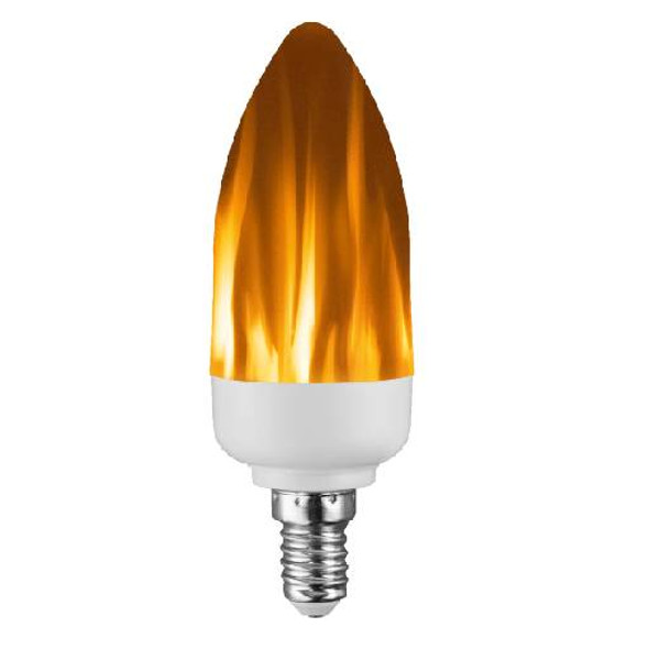 Bec LED cu efect de flacără, soclu E14