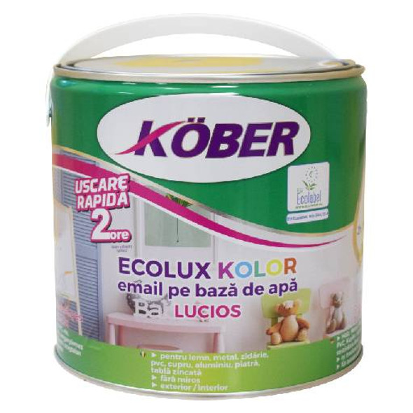 Vopsea Ecolux Lucios, Alb, 2.5 l