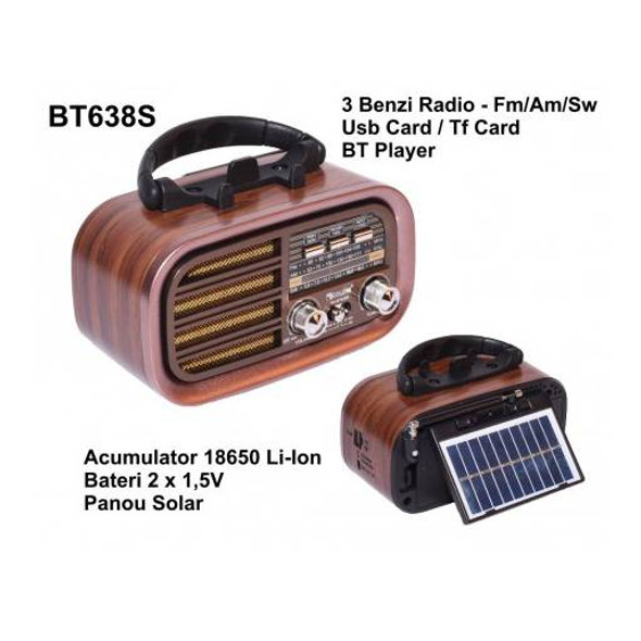 Radio Retro solar/Wireless RX-BT638S