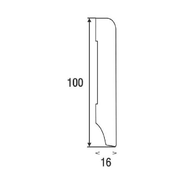 Plintă MDF A100-001, Alb,  100 x 2430 mm