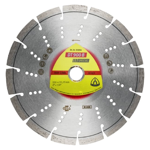 Discuri diamantate de debitare pentru polizoare unghiulare pentru beton uzat, armat, beton, DT 900 B Special, Klingspor