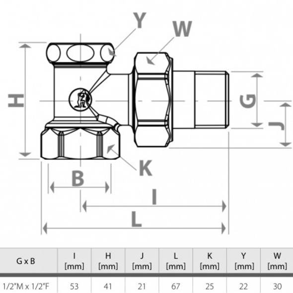 Set robineți radiator tur-retur 1/2"