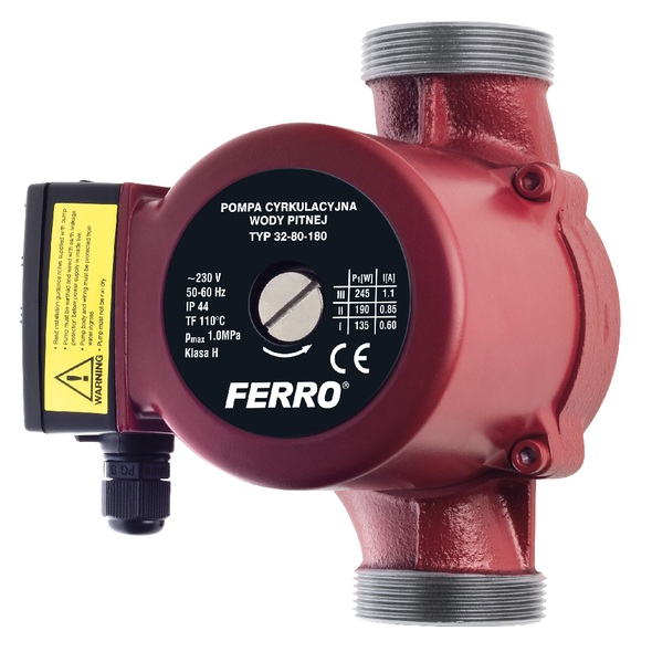 Pompă circulație pentru instalația încălzire, 0401W, 32 - 80/180, Ferro