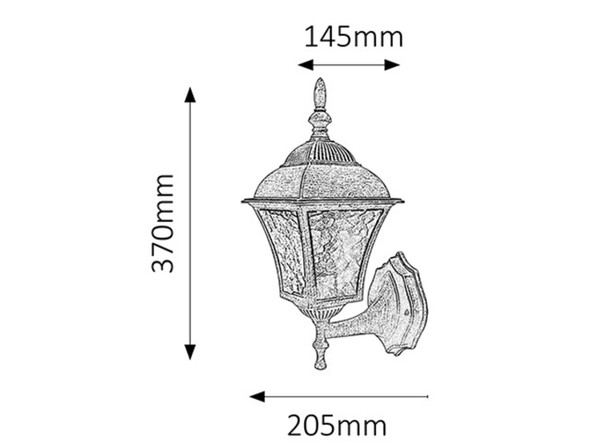 Lampă de exterior Toscana, 1 x E27, în sus