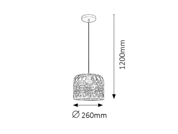 Pendul Alessandra, 1 x E27,  Alb