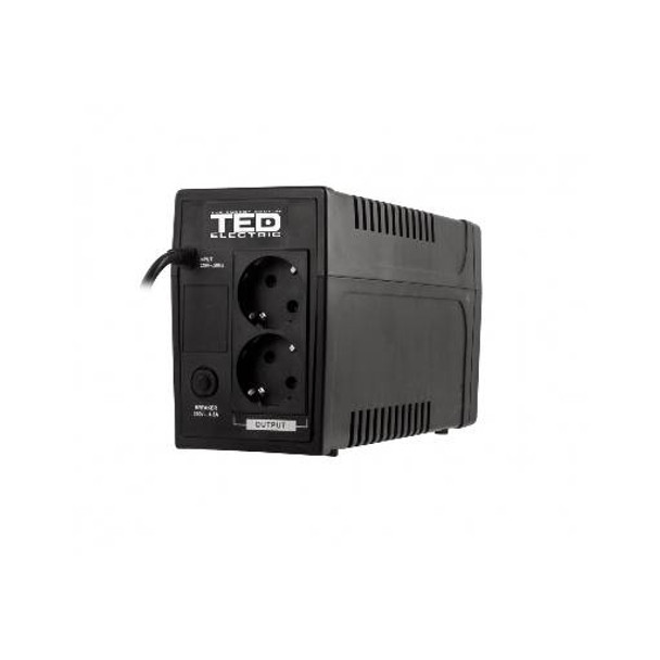 Sursă UPS 700VA / 400W, Display Line Interactive, cu stabilizator și 2 ieșiri schuko, TED UPS EXPERT