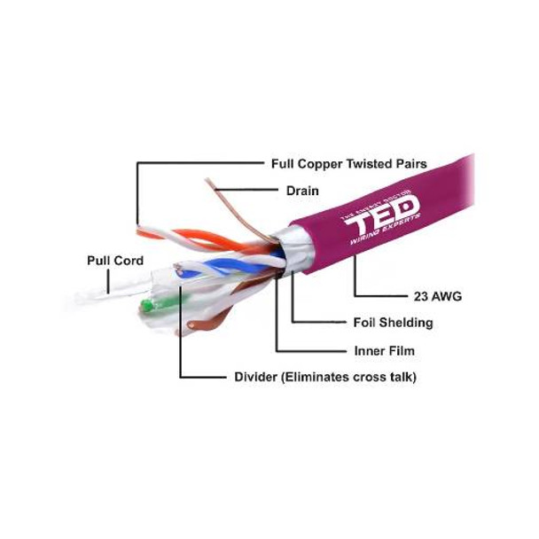Cablu FTP CAT.6, 305 m/rolă, Violet