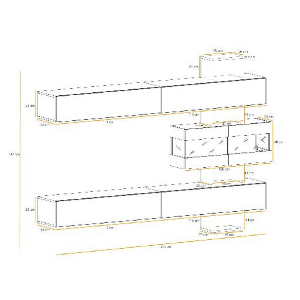 Mobilă pentru living, Tokyo, 230 x 35 x 180 cm