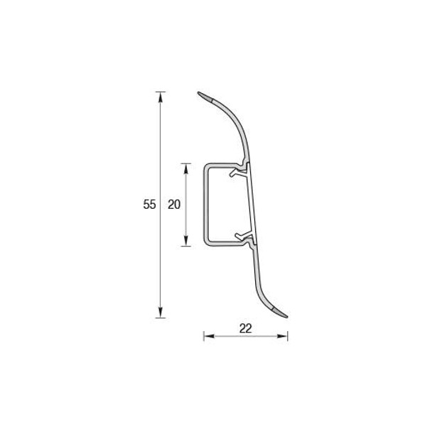 Plintă PVC Klassic 59, 2.2 m