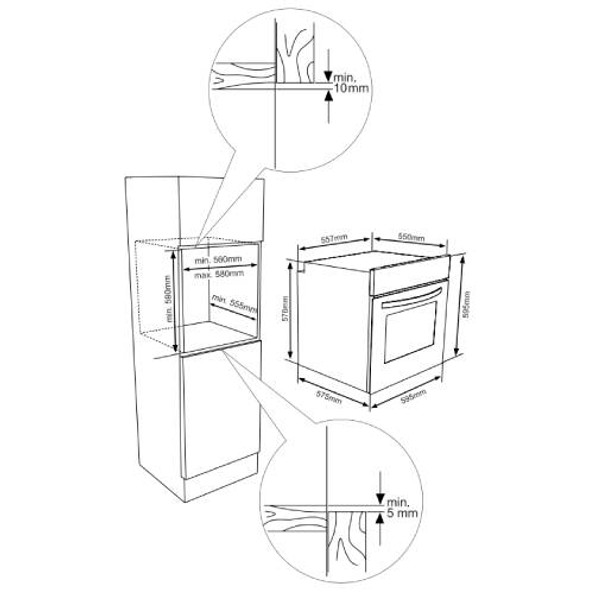 Cuptor încorporabil Heinner, volum 72 l