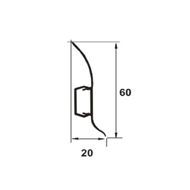 Plintă Lineco din PVC pentru parchet, PBC605