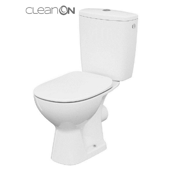 Set compact WC Arteco New Cleanon + rezervor + capac polipropilenă cu închidere lentă, Cersanit