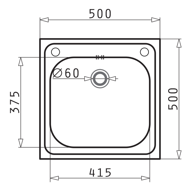 Chiuvetă inox Pyramis, Inset 1B LN