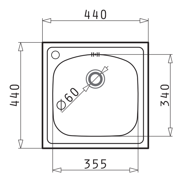 Chiuvetă inox Pyramis Inset 1B LN