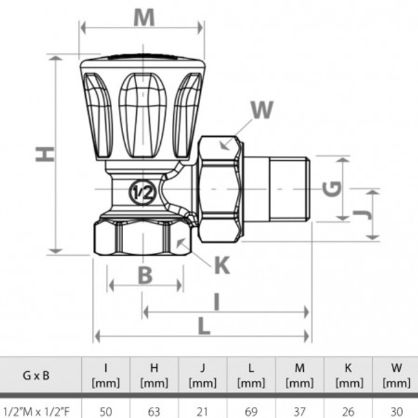 Set robineți radiator tur-retur 1/2"