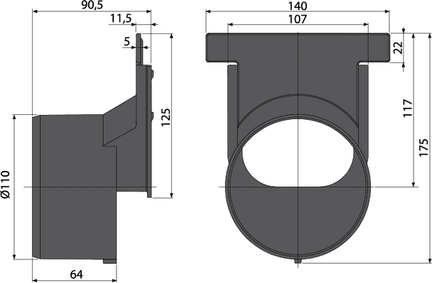 Capac pentru conectare la scurgere, DN 110 mm