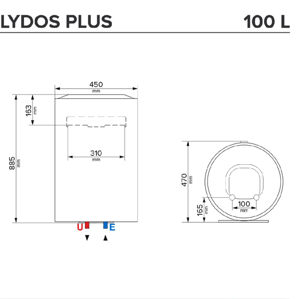 Boiler electric Lydos Plus 100 l 1,8K