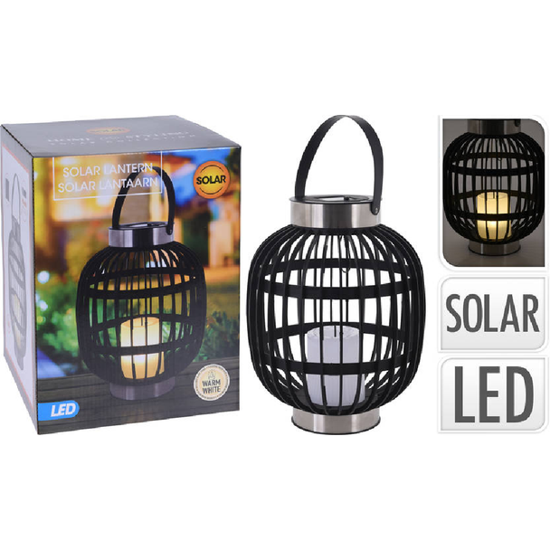 Lampă solară LED negru