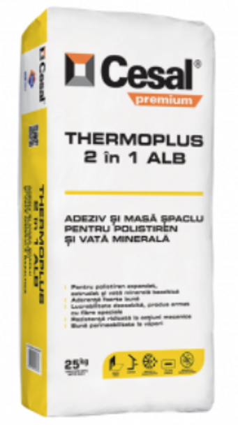 Adeziv pentru lipire polistiren, Thermoplus AD EPS 2 în 1 Universal, alb, 25 kg