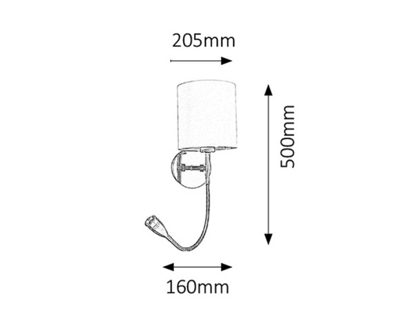 Lampă de perete Larkin 1 x E27 + LED 3W