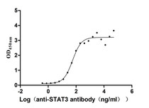 The Binding Activity of Human STAT3 with Anti-STAT3 Recombinant Antibody; Activity: Measured by its binding ability in a functional ELISA. Immobilized Human STAT3 at 2 ug/ml can bind Anti-STAT3 recombinant antibody , the EC50 is 41.31-75.59 ng/ml.