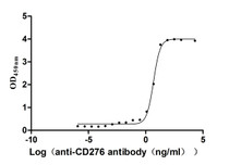 The Binding Activity of Human CD276 with Anti-CD276 recombinant antibody Activity: Measured by its binding ability in a functional ELISA. Immobilized human CD276 at 2 ug/mL can bind Anti-CD276 recombinant antibody. The EC 50 is 4.299-5.373 ng/mL.
